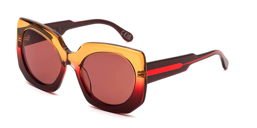 Lentes de sol Marni Jellyfish Lake Black TLL Geométrico Gradient Orange ...